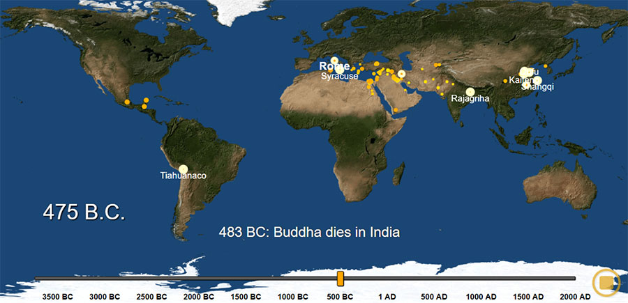 Mapa Interactivo: Historia de las Urbanizaciones del Mundo 3,700 A.C 2000 D.C