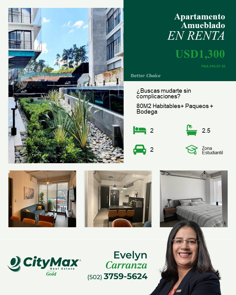Apartamento Amueblado En Renta En Shift Zona 16