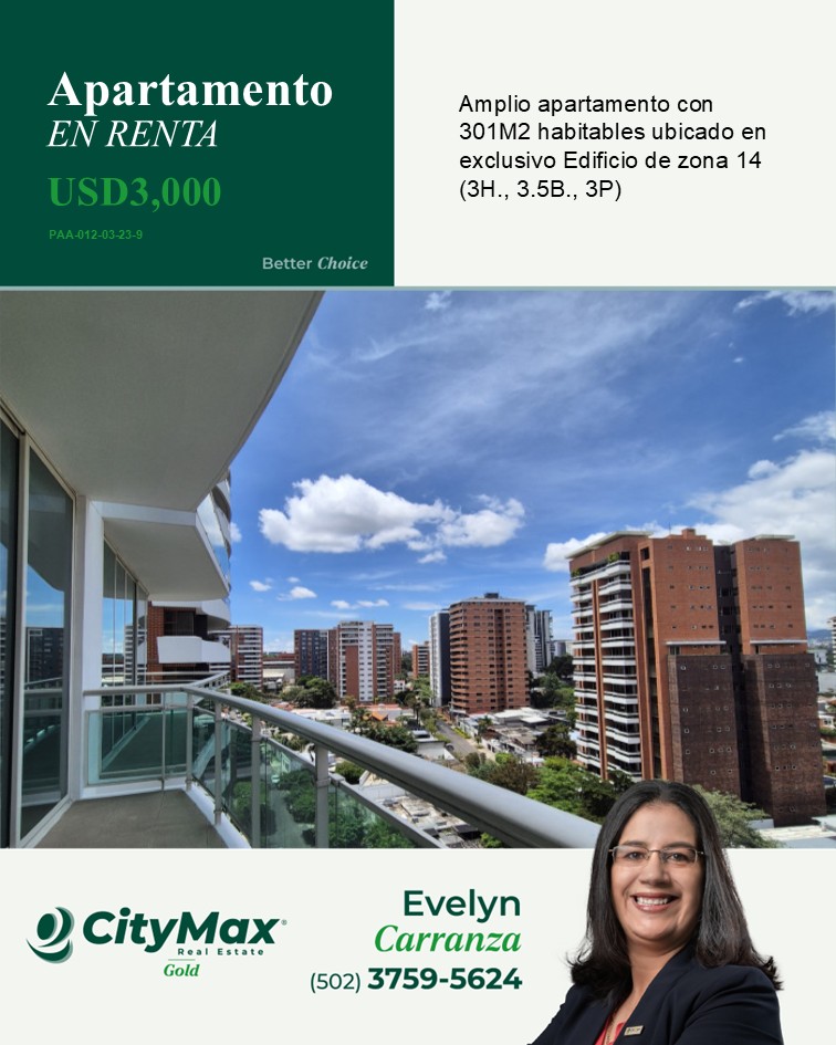 Apartamento Amplio En Renta / Alquiler En Zona 14