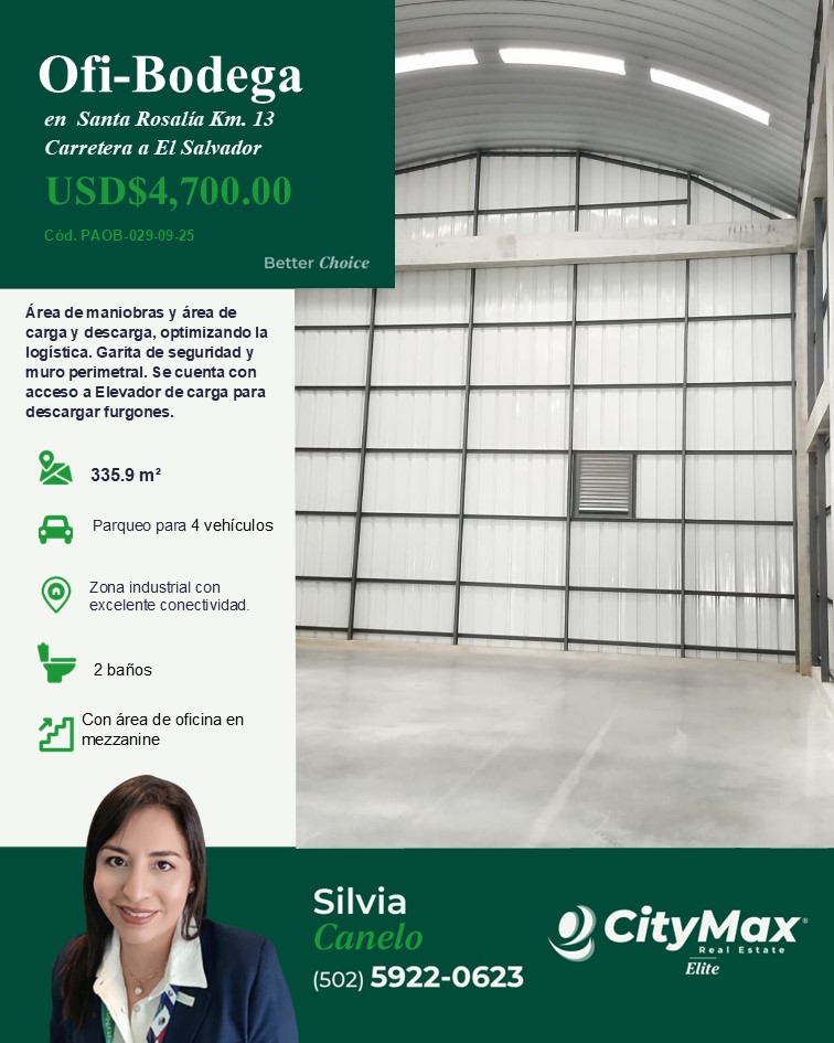 En Alquiler – Ofi Bodega En Km. 13 Carretera A El Salvador Dentro De Santa Rosalía