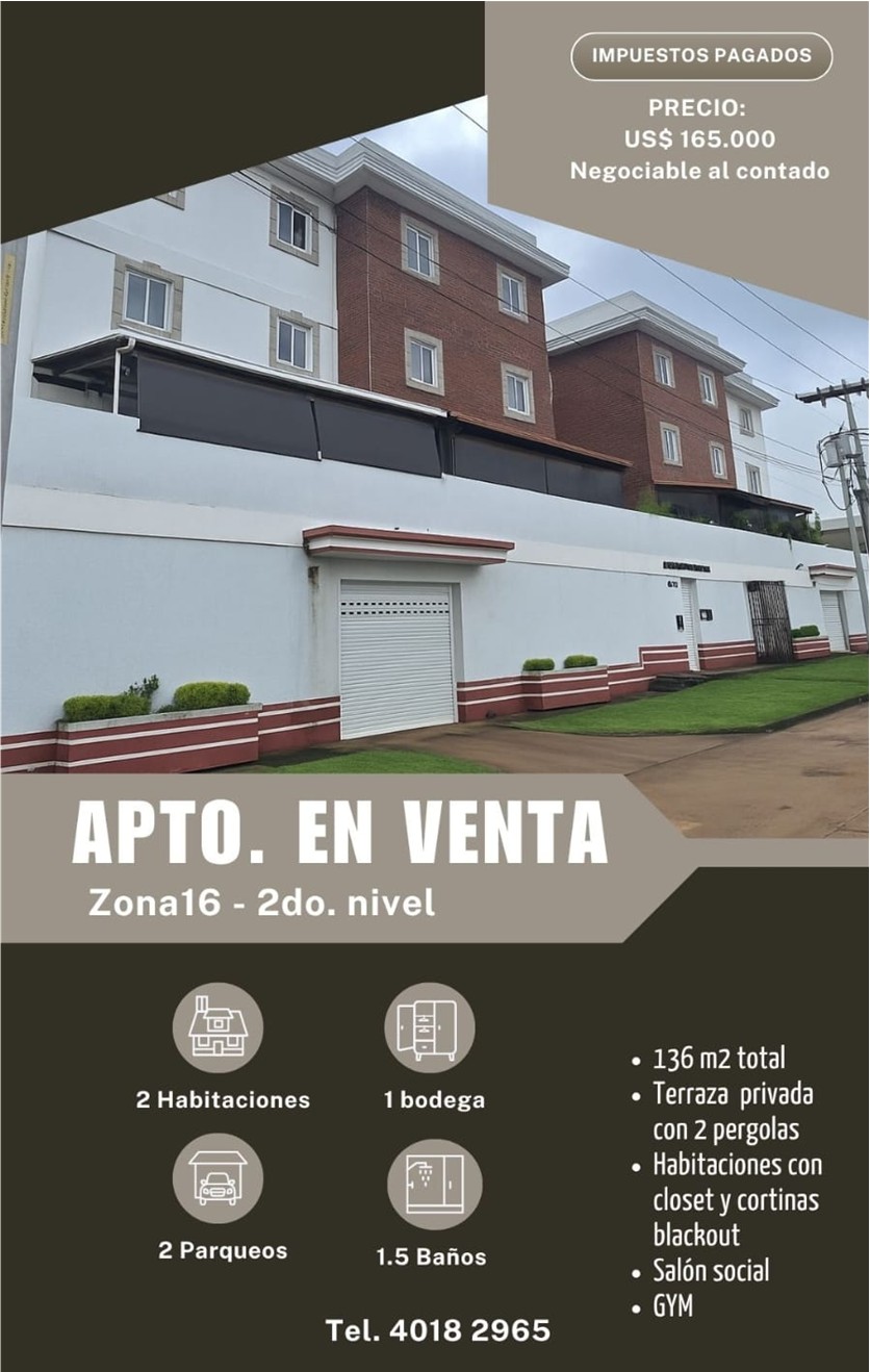 Apartamento De Venta En Zona 16