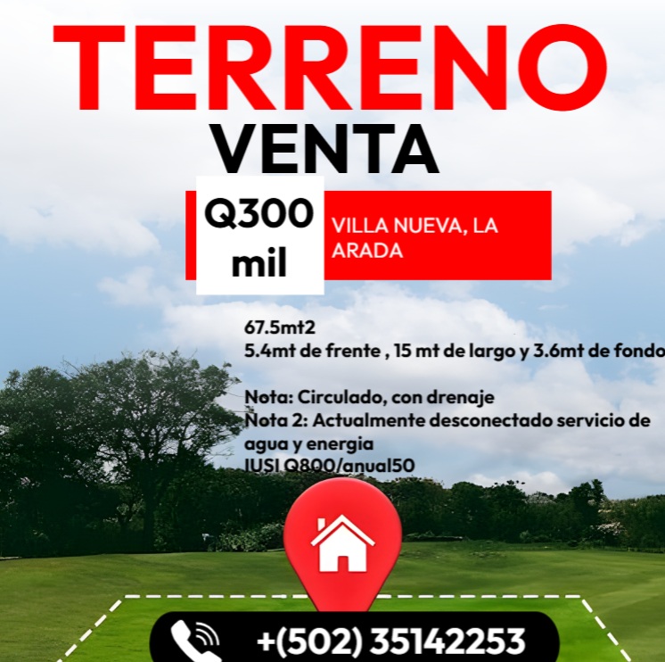 Venta De Terreno En Villa Nueva En La Arada, Zona 4
