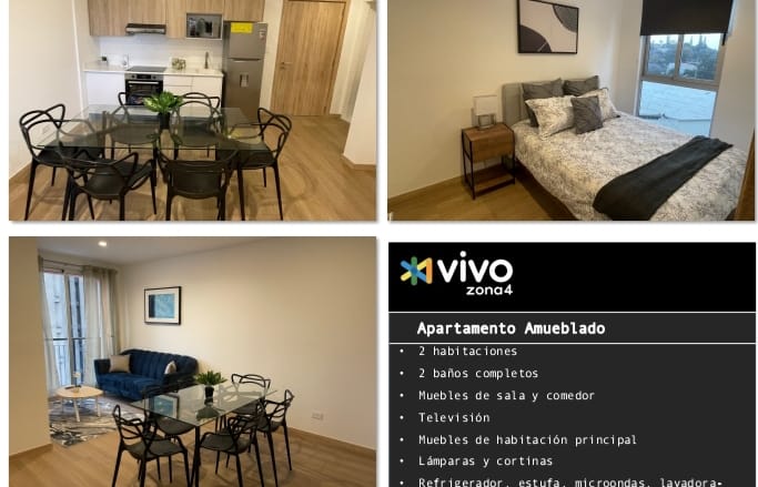 En Alquiler – Rento Apto Amueblado De 2 Hab Edif. Vivo Zona 4 Ref.6838 - Foto 2 de 14